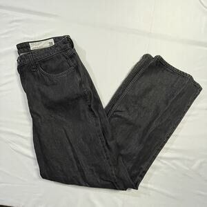 Women’s 28 Rag & Bone Lori Wide Leg Jeans Senoia Black Grey Actual 32W 31L